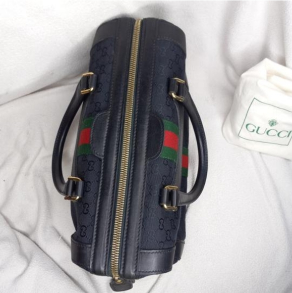 Authentic Vintage Gucci GG Monogram Supreme Sherry Web Ophidia Boston Doctor Bag - Picture 6 of 10